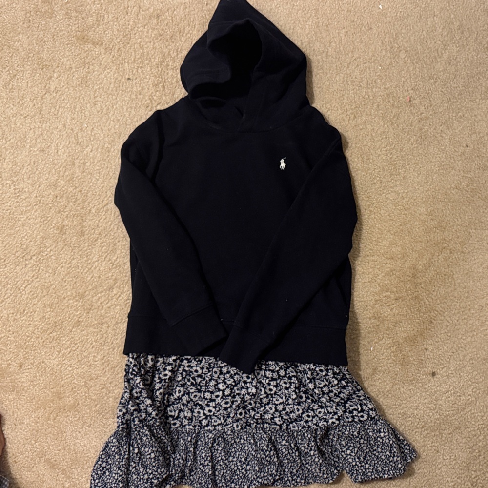Polo by Ralph Lauren Black Hoodie with Floral Skirt